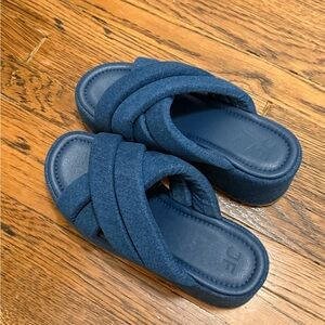 JustFab Navy Blue Platform Sandals